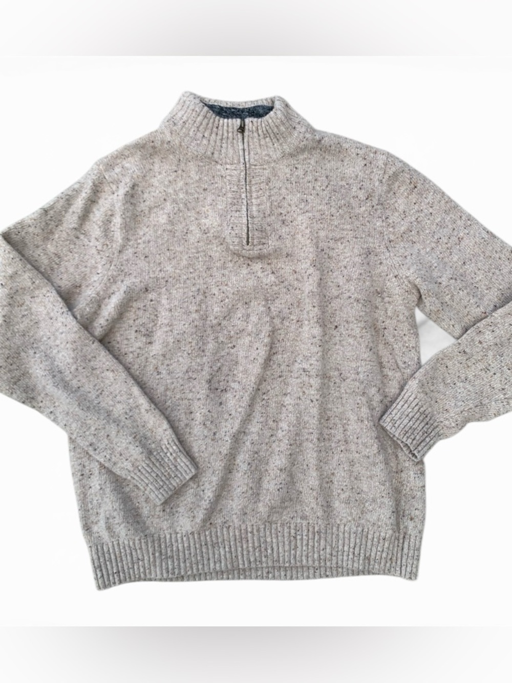 Lands End Wool Blend Men's quarters-Zip Sweater XL